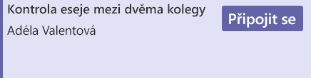 Snímek obrazovky s tlačítkem Připojit se ze schůzky v kalendáři.