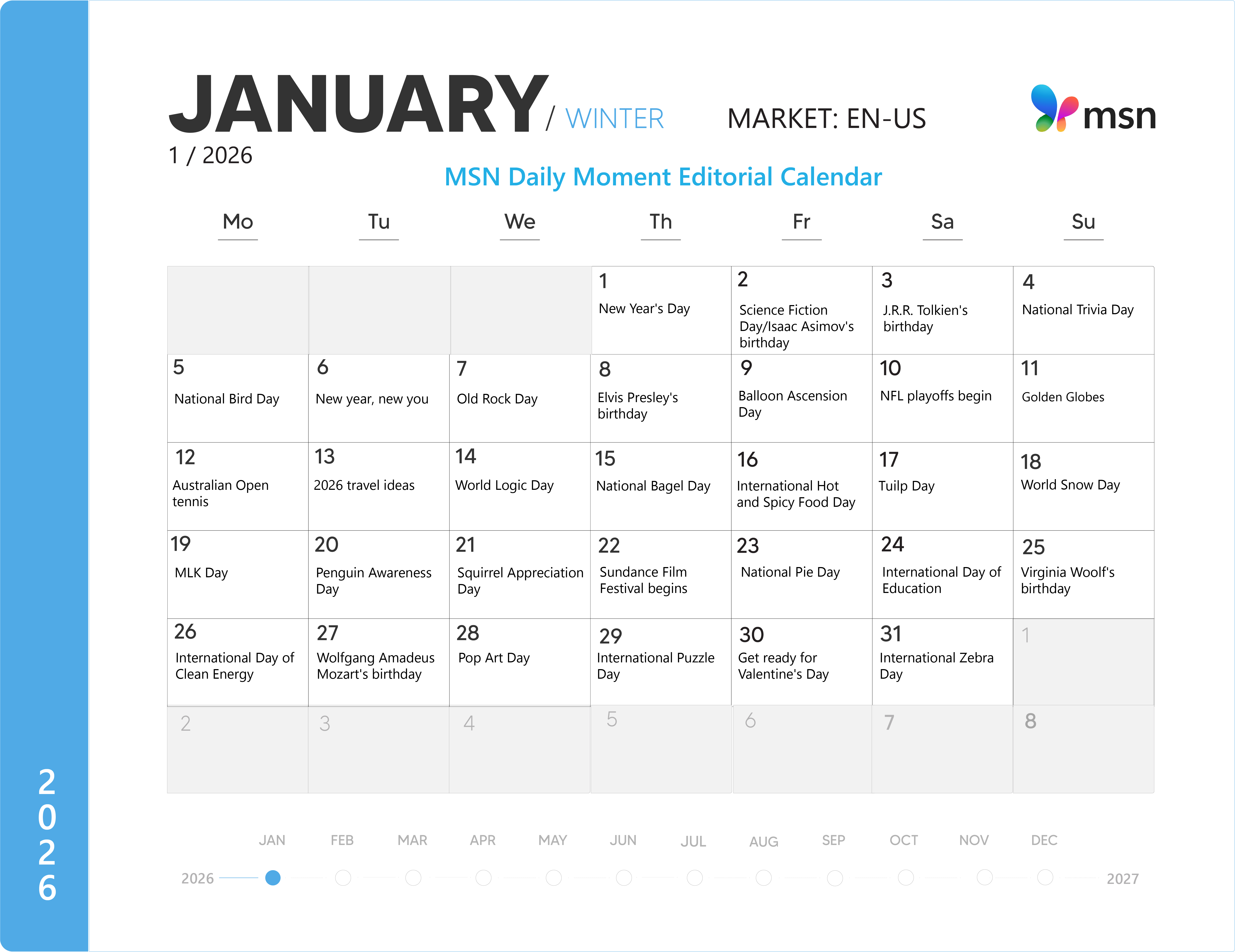 Daily Moment Redakční Calendar EN-US