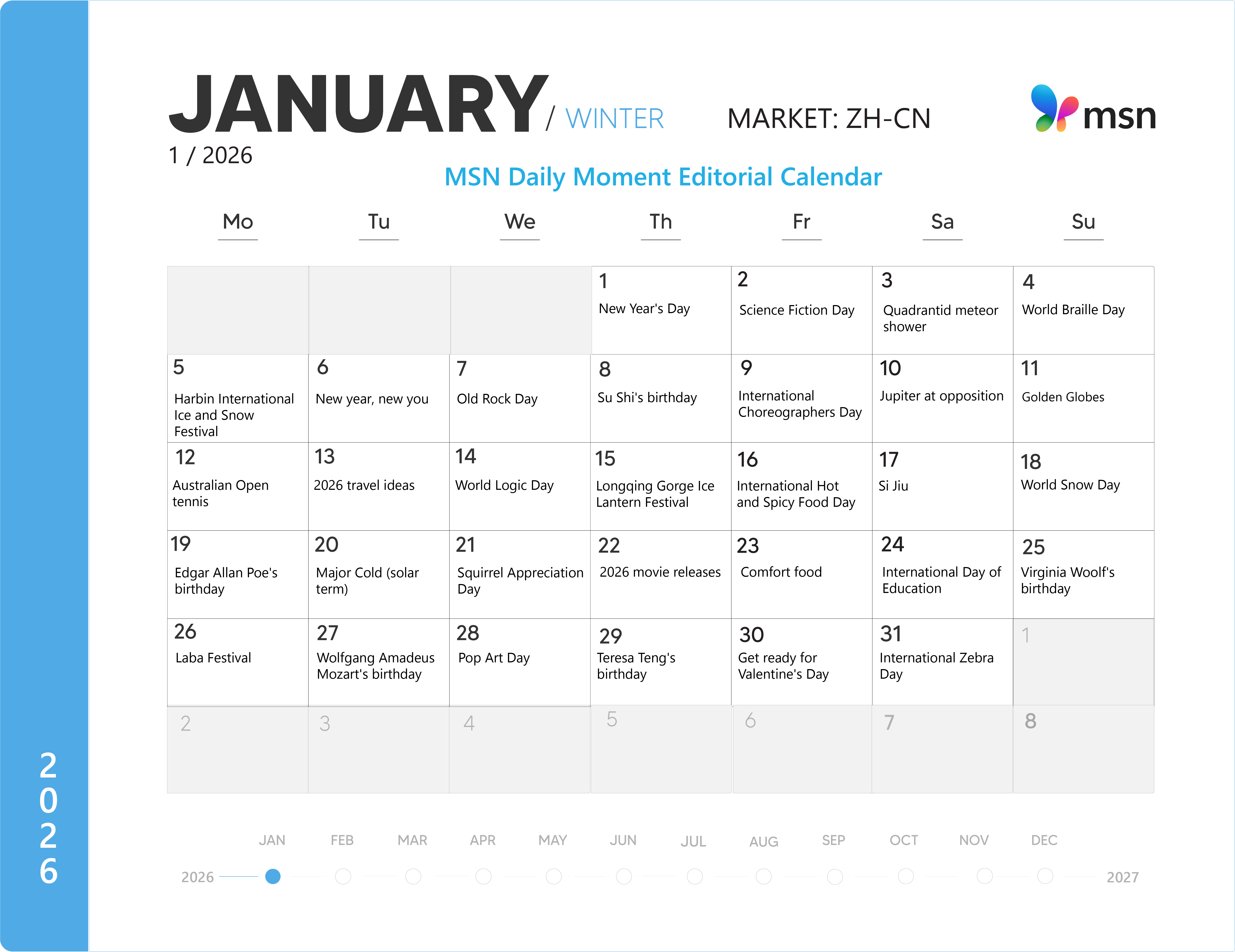 Daily Moment Redakční Calendar ZH-CN