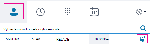 Zvolte Kontakty > , ikona Přidat kontakty.