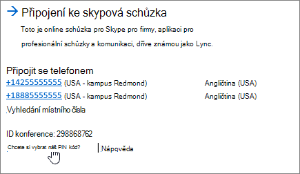 SFB Připojení ke skypová schůzka