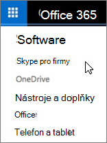 Seznam softwaru sady Office 365 se Skypem pro firmy