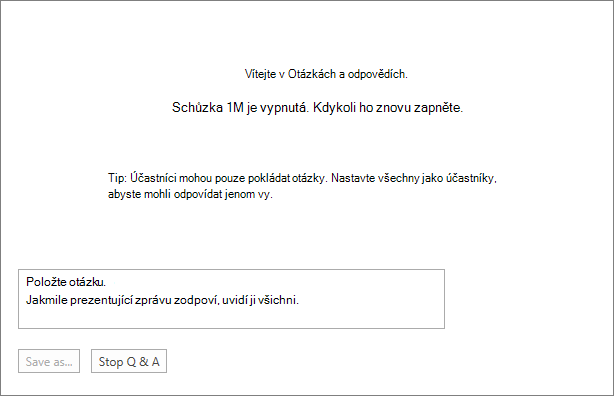 Úvodní obrazovka QA