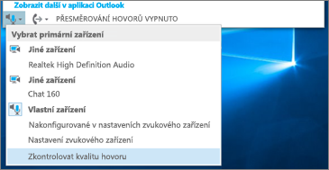 Kontrola kvality hovoru pro vlastní zařízení