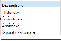 Dostupné možnosti způsobu výpočtu zálohy