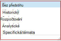 Dostupné možnosti pro Číslo modulu