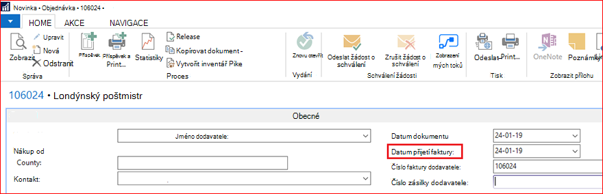Vytvořit nákupní objednávku