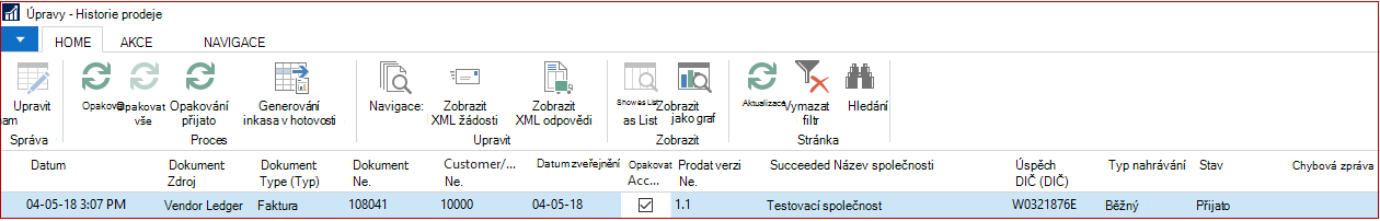 Upravit historii SII