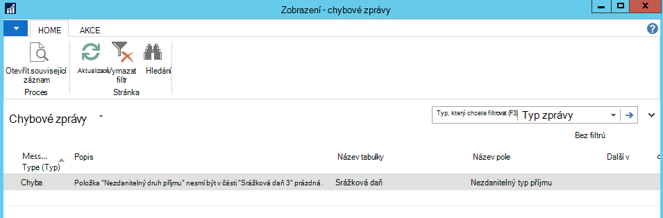 Snímek obrazovky s funkcí Otevřít související záznam
