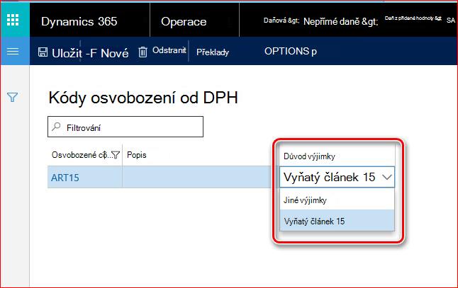 Tento obrázek znázorňuje důvody osvobození od DPH.