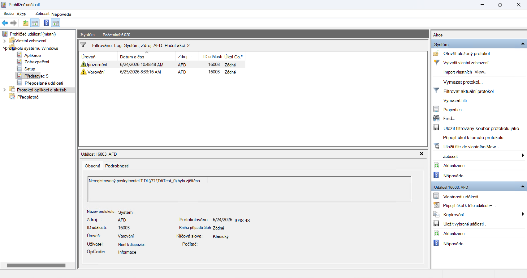 ID akce AFD: 16003