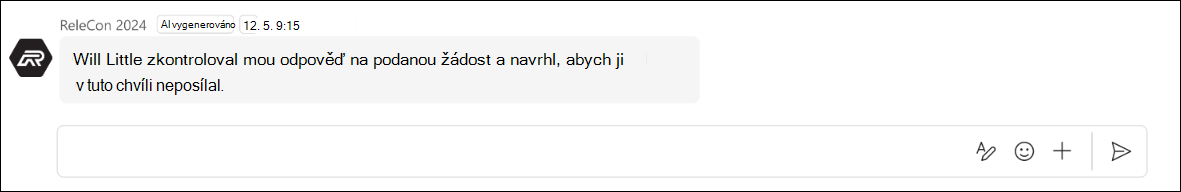 snímek obrazovky s odpovědí nejde poslat