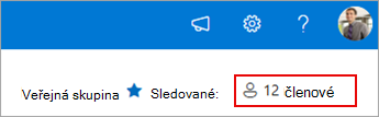 Členství ve skupinách zobrazující aktuální členy.