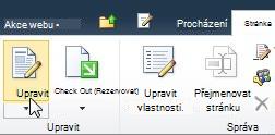 Příkaz Upravit na kartě Upravit