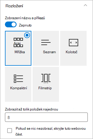 Vyberte požadovaný formát rozložení.
