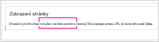 Otevření podokna nástrojů