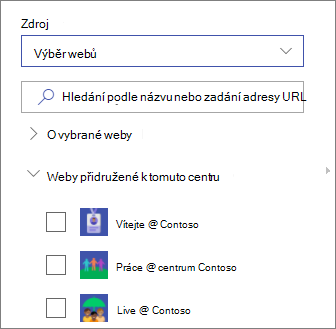 Výběr webů