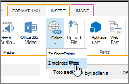 Vložení odkazu pomocí webové adresy