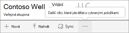 Nabídka knihovny dokumentů SharePointu Onine