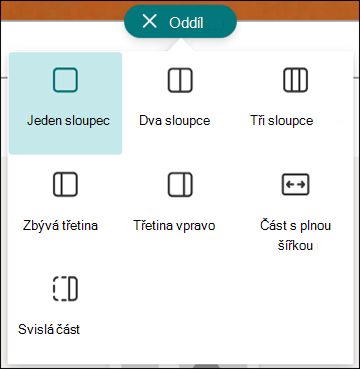 Rozložení oddílu