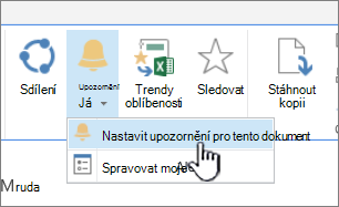 In the Files tab, with Set Alert on this document highlighted