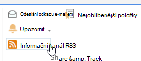 Karta Knihovna se zvýrazněným upozorněním RSS