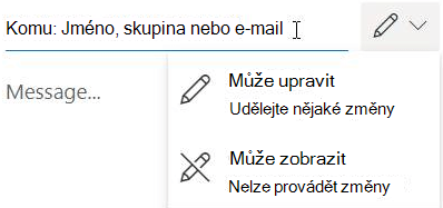 Výběrem ikony tužky udělte příjemcům oprávnění jen pro čtení nebo pro úpravy.