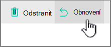 Zvýrazněné tlačítko Obnovit v SharePointu Online