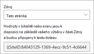 Hodnoty SiteID a WebID pro vlastní dotazy