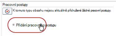 Odkaz Přidat pracovní postup