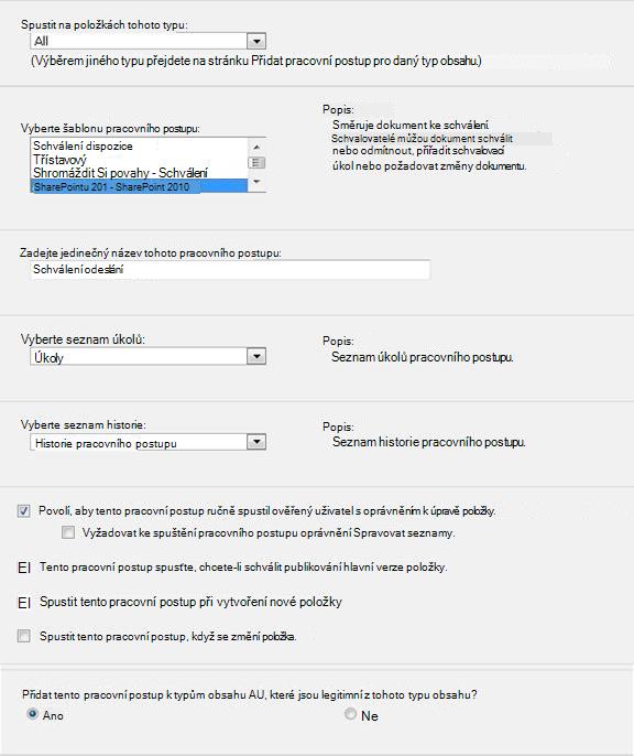 První inicializační formulář