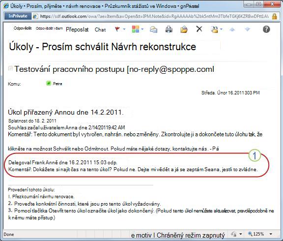 Oznámení znovu přiřazeného úkolu