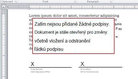 Dokument bez prvního podpisu, tedy stále otevřený pro změny