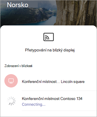 Výběr zařízení při otevření PowerPointu