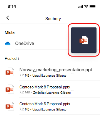 Klepnutím na ikonu Displej se vrátíte do PowerPointu.