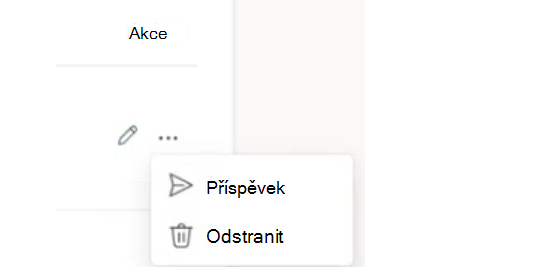 Nabídka akce Publikování konceptů