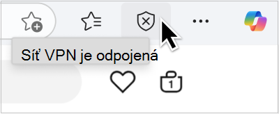 Snímek obrazovky s odpojenou sítí VPN