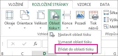 Přidat do oblasti tisku