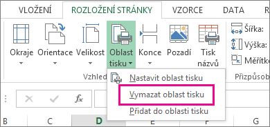 Vymazat oblast tisku