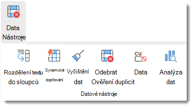 Tlačítko Ověření dat na pásu karet Excelu