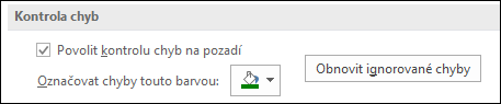 Kontrola chyb