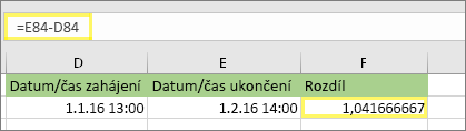 =E84-D84 a výsledek 1,041666667