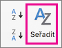 Na kartě Data v Excelu vyberte Seřadit