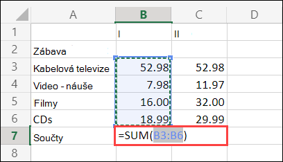 Excel pro web pomocí funkce Automatické shrnutí