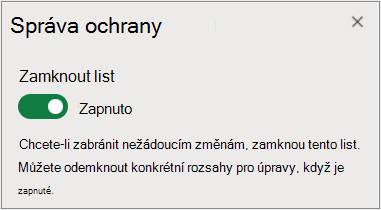 Správa zamknutí listu