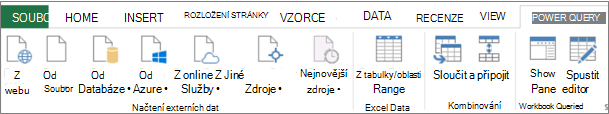 Excel 2013 – pás karet nástroje Power Query