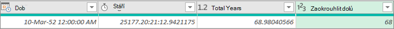 Přidání sloupce pro zjištění věku uživatele na základě jeho data narození
