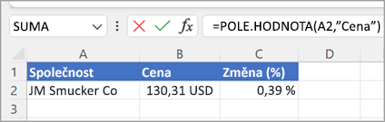 první snímek obrazovky funkce hodnota pole verze dvě