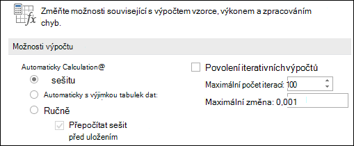 Obrázek možností automatického & ručního výpočtu