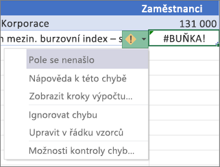 Ignorovat chybu #POLE!